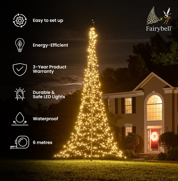 Fairybell | 6 metres | 900 LED lights | Warm white