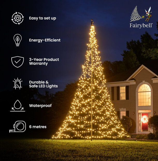 Fairybell | 6 metres | 1,200 LED lights | Warm white