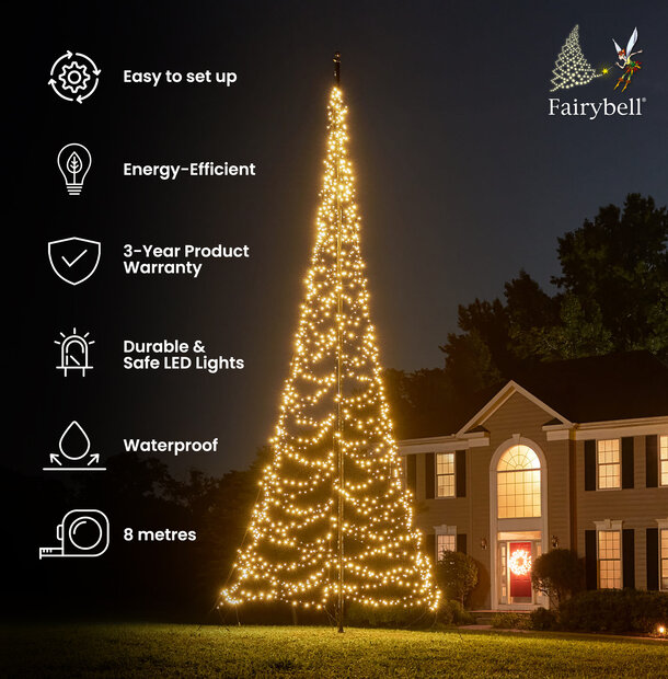 Fairybell | 8 metres | 1,500 LED lights | Warm white