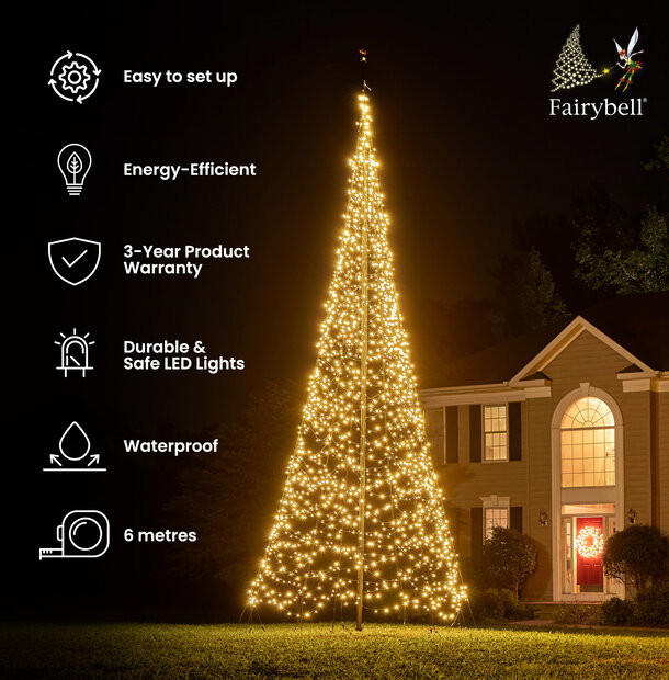 Fairybell | 6 metres | 2,000 LED lights | Warm white