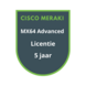 Cisco Meraki Cisco Meraki MX64 Advanced Security Licentie 5 jaar