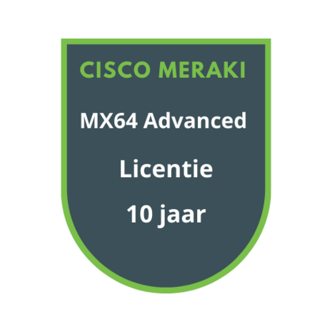 Cisco Meraki Cisco Meraki MX64 Advanced Security Licentie 10 jaar