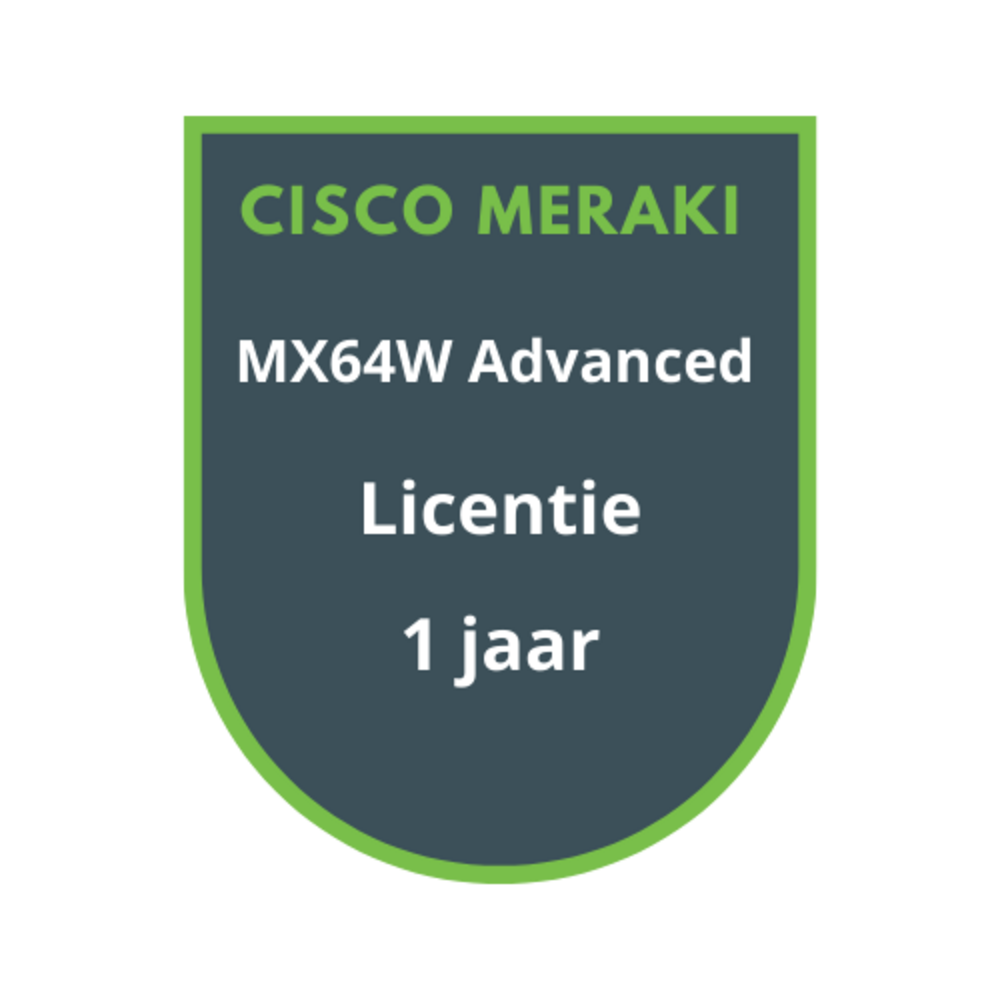 Cisco Meraki Cisco Meraki MX64W Advanced Security Licentie 1 jaar