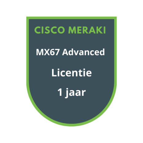 Cisco Meraki Cisco Meraki MX67 Advanced Security Licentie 1 jaar