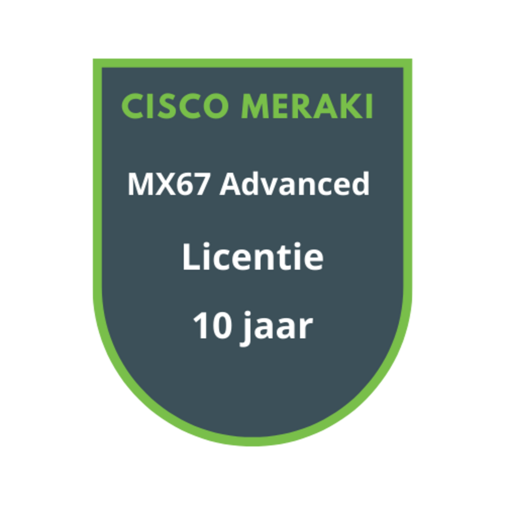 Cisco Meraki Cisco Meraki MX67 Advanced Security Licentie 10 jaar