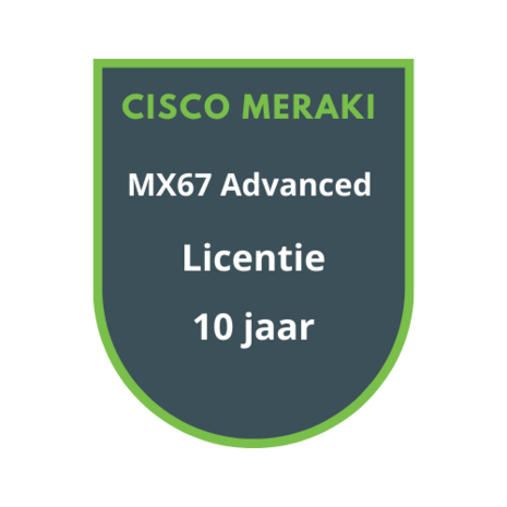 Cisco Meraki Cisco Meraki MX67 Advanced Security Licentie 10 jaar