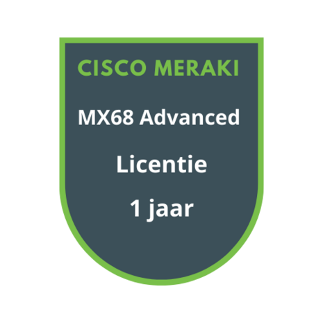Cisco Meraki Cisco Meraki MX68 Advanced Security Licentie 1 jaar