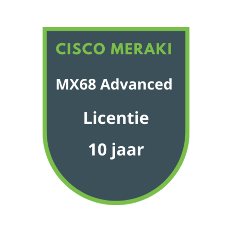 Cisco Meraki Cisco Meraki MX68 Advanced Security Licentie 10 jaar