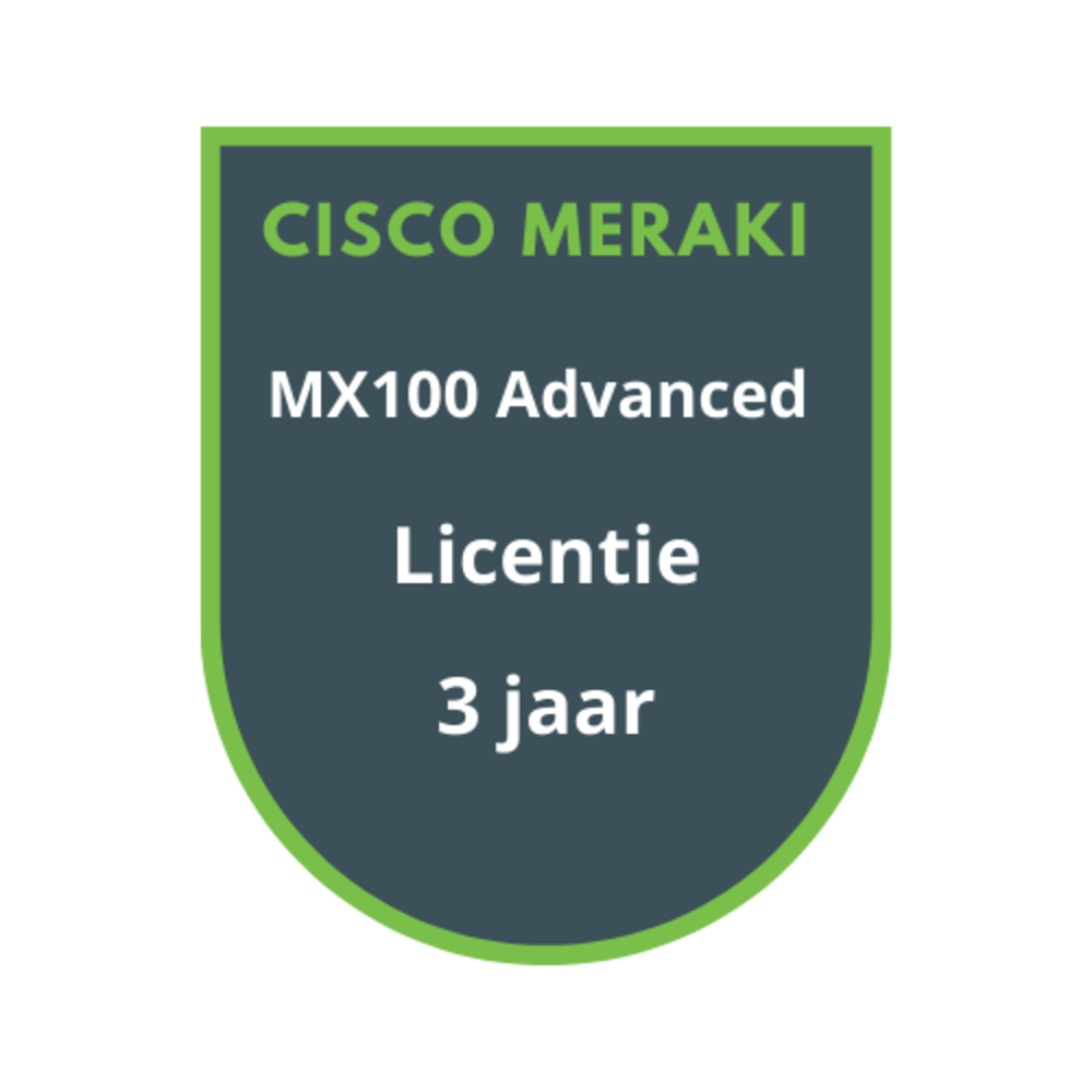 Cisco Meraki Cisco Meraki MX100 Advanced Security Licentie 3 jaar