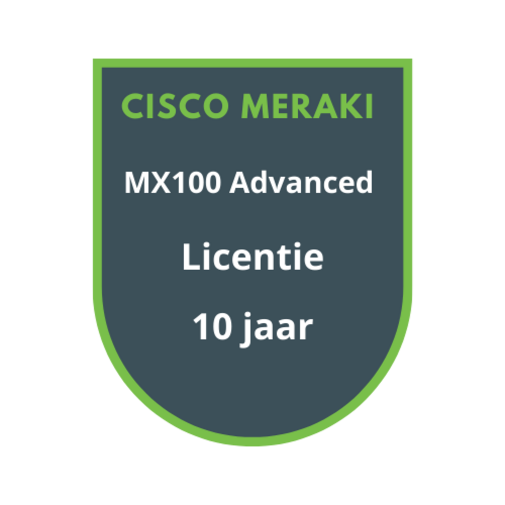 Cisco Meraki Cisco Meraki MX100 Advanced Security Licentie 10 jaar
