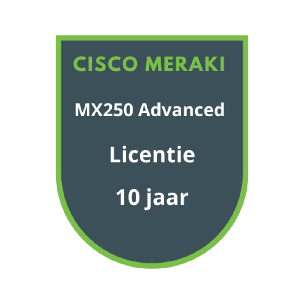 Cisco Meraki Cisco Meraki MX250 Advanced Security Licentie 10 jaar