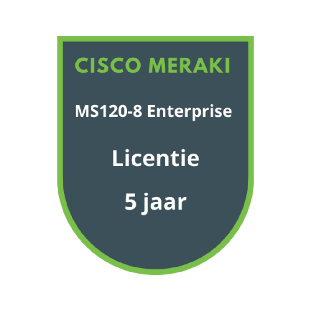 Cisco Meraki Cisco Meraki MS120-8 Enterprise Licentie 5 jaar