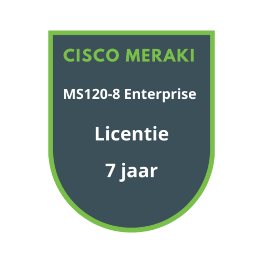 Cisco Meraki Cisco Meraki MS120-8 Enterprise Licentie 7 jaar