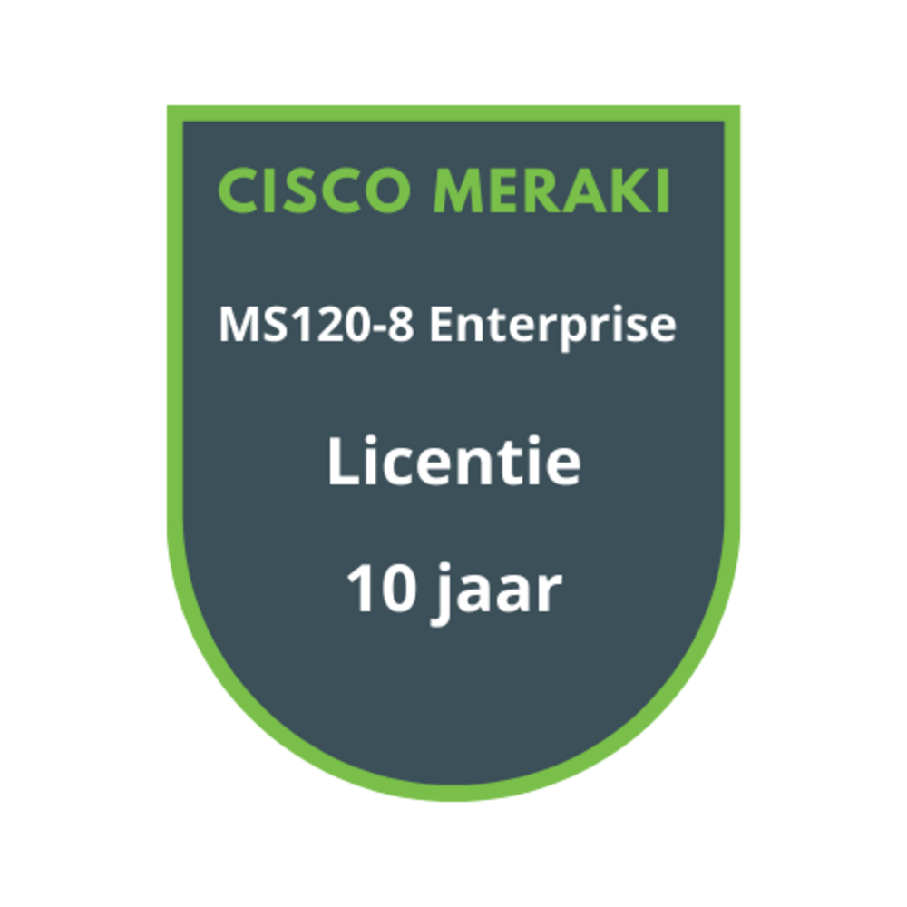 Cisco Meraki Cisco Meraki MS120-8 Enterprise Licentie 10 jaar