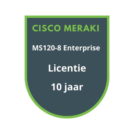 Cisco Meraki Cisco Meraki MS120-8 Enterprise Licentie 10 jaar