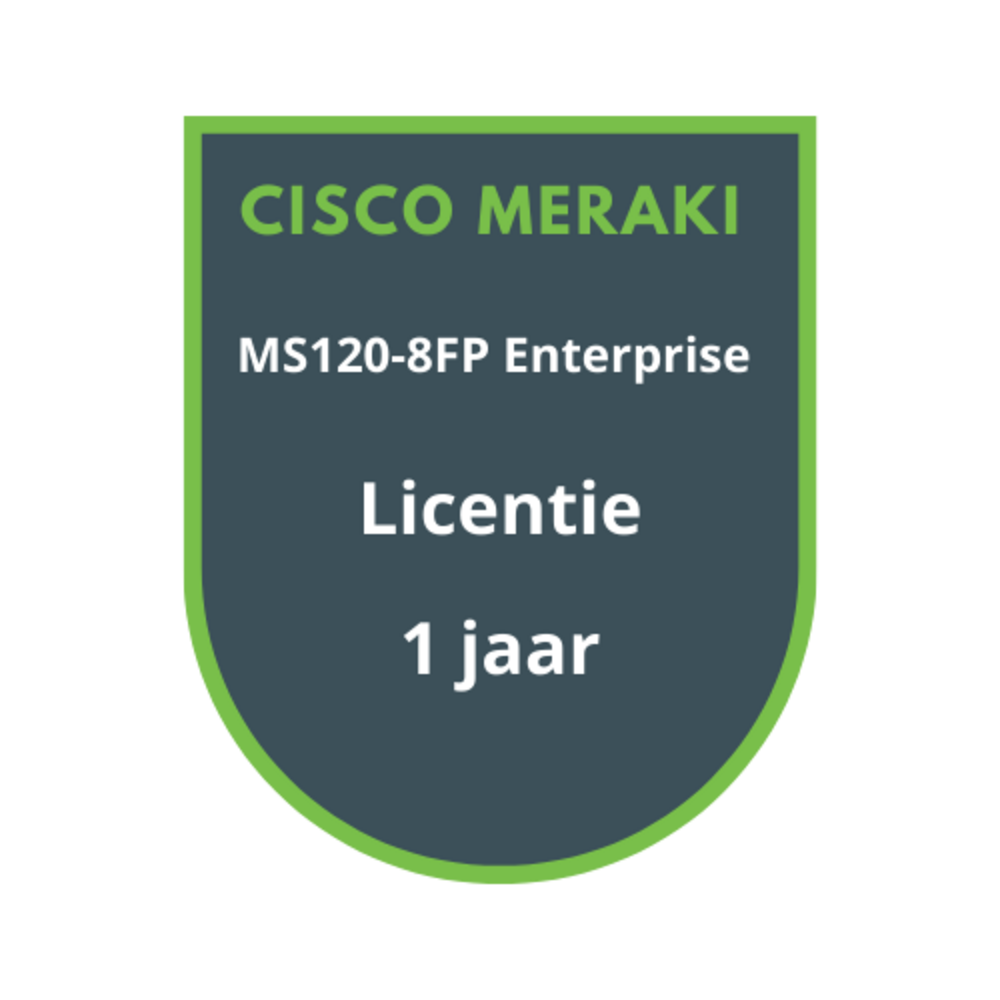 Cisco Meraki Cisco Meraki MS120-8FP Enterprise Licentie 1 jaar