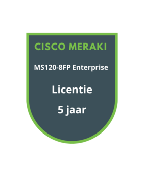 Cisco Meraki Cisco Meraki MS120-8FP Enterprise Licentie 5 jaar