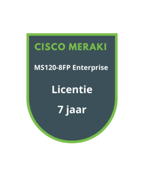 Cisco Meraki Cisco Meraki MS120-8FP Enterprise Licentie 7 jaar