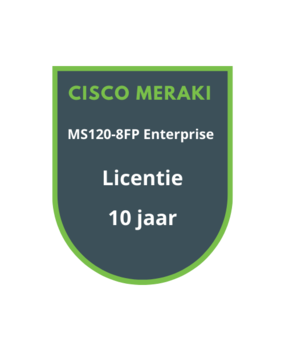 Cisco Meraki Cisco Meraki MS120-8FP Enterprise Licentie 10 jaar