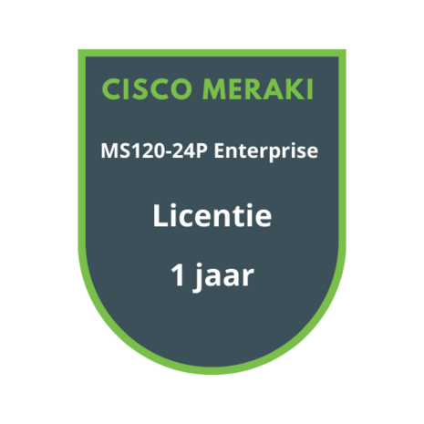 Cisco Meraki Cisco Meraki MS120-24P Enterprise Licentie 1 jaar