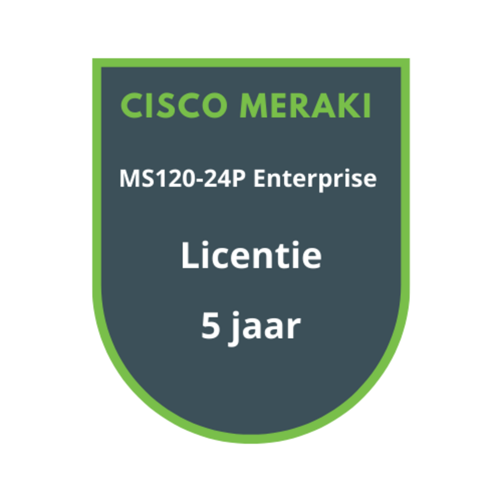 Cisco Meraki Cisco Meraki MS120-24P Enterprise Licentie 5 jaar