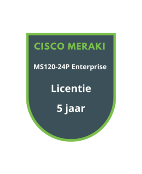 Cisco Meraki Cisco Meraki MS120-24P Enterprise Licentie 5 jaar