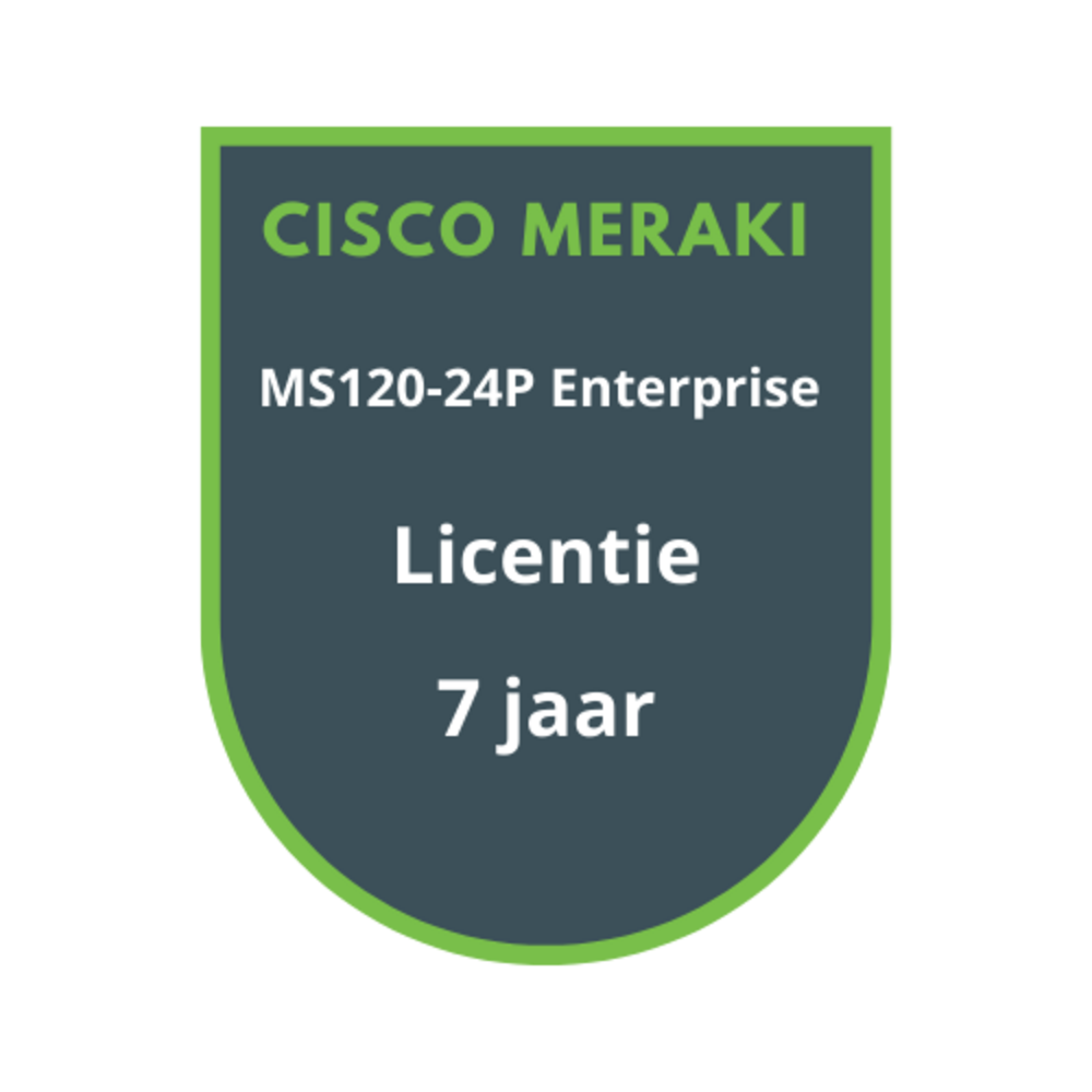 Cisco Meraki Cisco Meraki MS120-24P Enterprise Licentie 7 jaar
