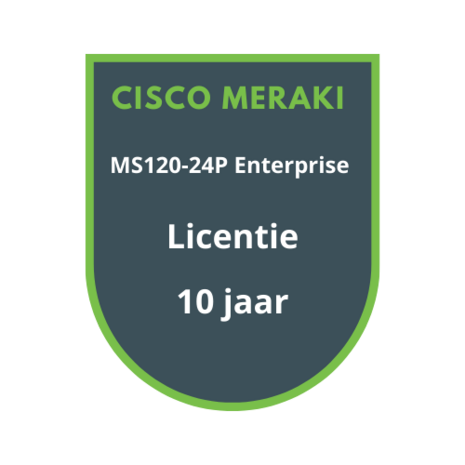 Cisco Meraki Cisco Meraki MS120-24P Enterprise Licentie 10 jaar