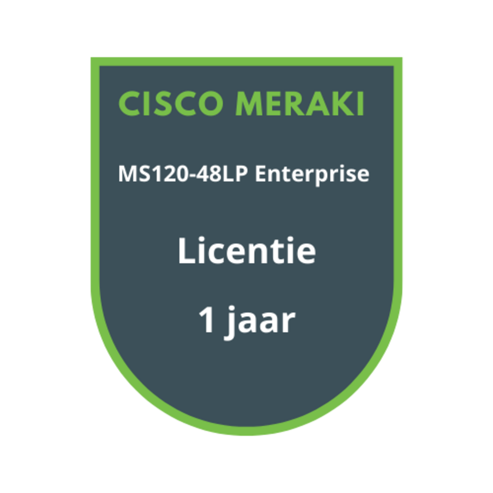 Cisco Meraki Cisco Meraki MS120-48LP Enterprise Licentie 1 jaar