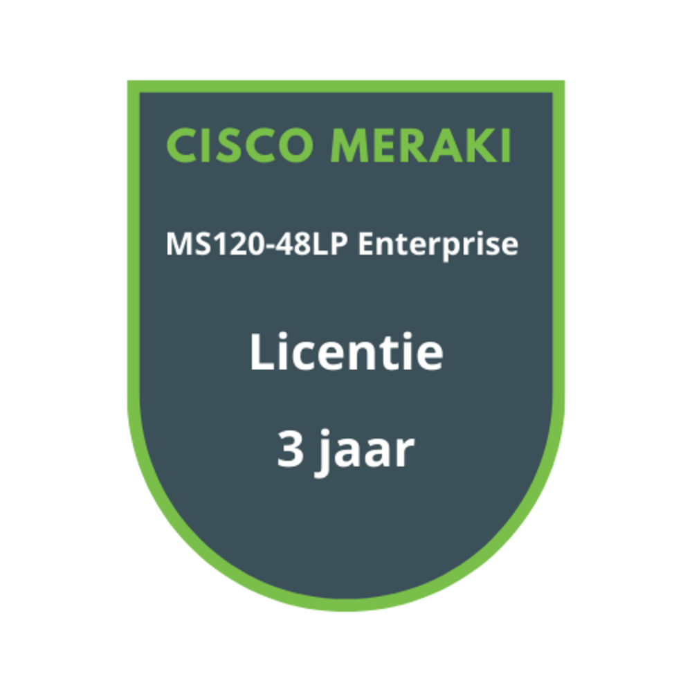 Cisco Meraki Cisco Meraki MS120-48LP Enterprise Licentie 3 jaar
