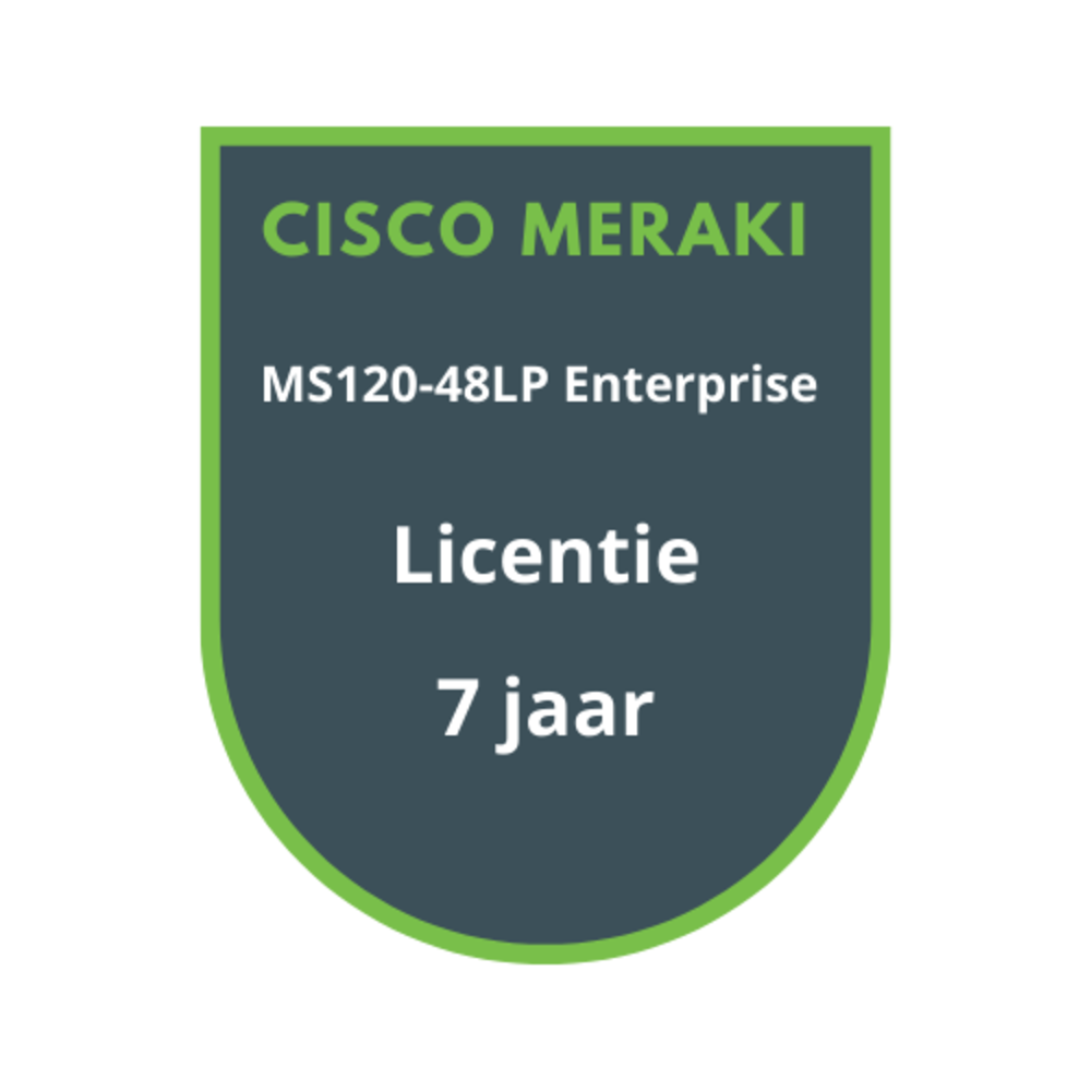 Cisco Meraki Cisco Meraki MS120-48LP Enterprise Licentie 7 jaar