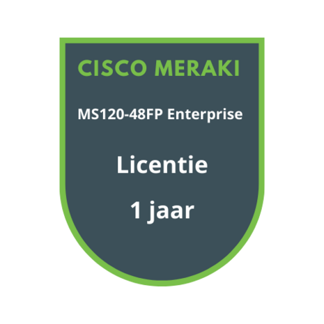 Cisco Meraki Cisco Meraki MS120-48FP Enterprise Licentie 1 jaar