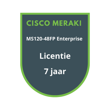 Cisco Meraki Cisco Meraki MS120-48FP Enterprise Licentie 7 jaar