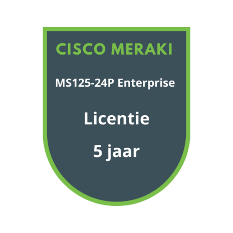 Cisco Meraki Cisco Meraki MS125-24P Enterprise Licentie 5 jaar