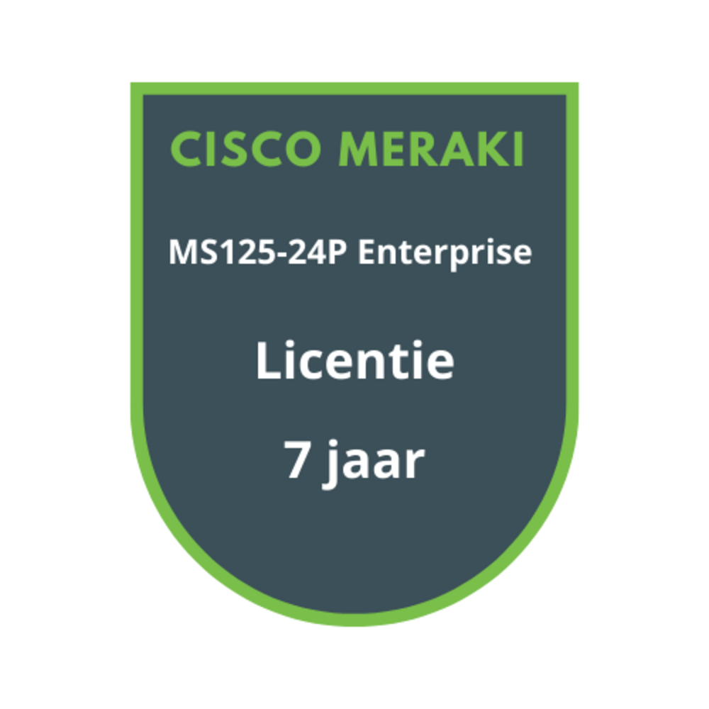 Cisco Meraki Cisco Meraki MS125-24P Enterprise Licentie 7 jaar