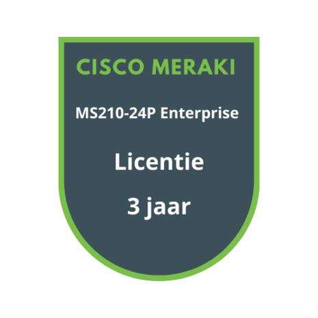 Cisco Meraki Cisco Meraki MS210-24P Enterprise Licentie 3 jaar