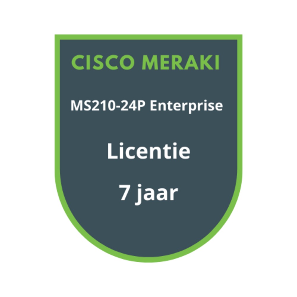 Cisco Meraki Cisco Meraki MS210-24P Enterprise Licentie 7 jaar