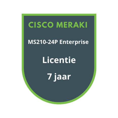 Cisco Meraki Cisco Meraki MS210-24P Enterprise Licentie 7 jaar