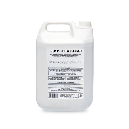 Evans Vanodine International Evans LSP - Multi Surface Liquid Spray Polish 5ltr