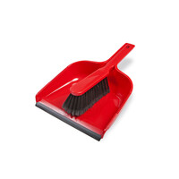 Dustpan & Brush Set - Soft Bristle - Red