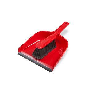 Ramon Hygiene Dustpan & Brush Set - Soft Bristle - Red