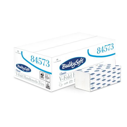 BulkySoft BulkySoft Classic 2ply V-Fold White Hand Towels Trim 200 x 15 (84573)