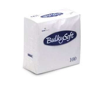 BulkySoft BulkySoft 2ply White Napkins 40x40cm 40x50 8 Fold (32042)