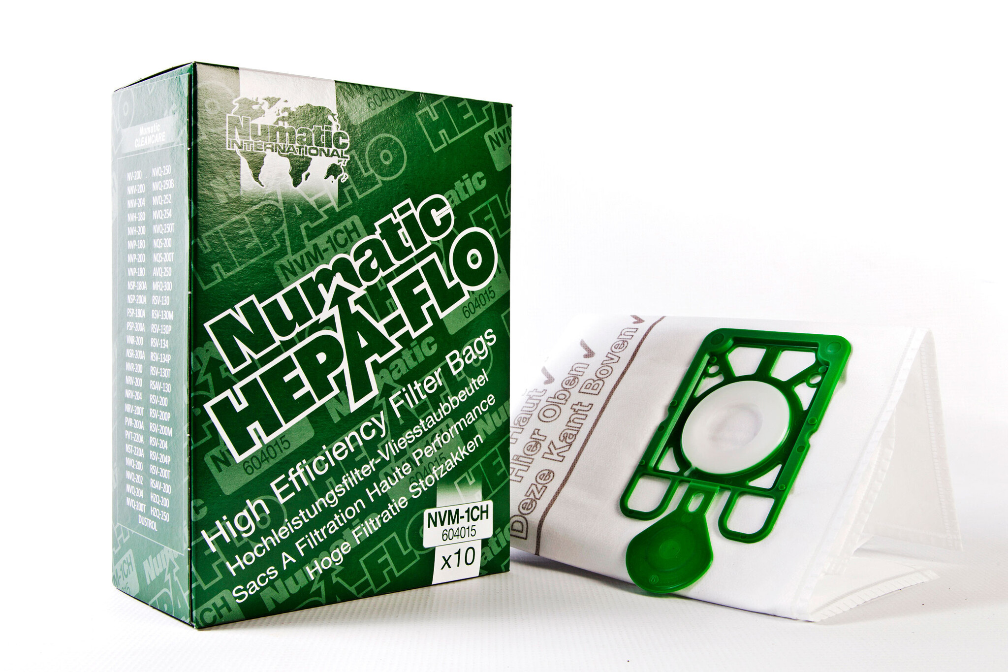 Numatic NVM-1CH HepaFlo Filter Bags - Clean Air, No Mess - Panama