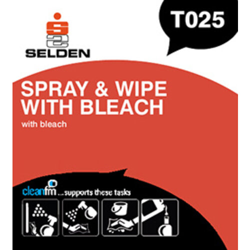 Selden Research UK Ltd Selden Spray & Wipe With Bleach - Bactericidal Cleaner 5ltr