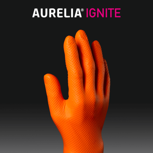 Aurelia Aurelia Ignite Orange Nitrile Gloves XLarge P/F (Qty 100)