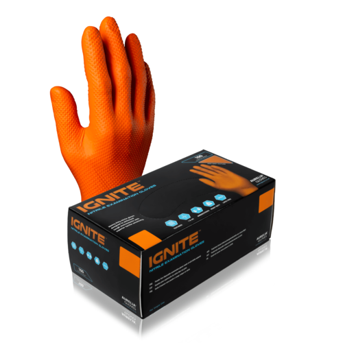 Aurelia Aurelia Ignite Orange Nitrile Gloves Large P/F (Qty 100)