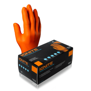 Aurelia Aurelia Ignite Orange Nitrile Gloves Medium P/F  (Qty 100)
