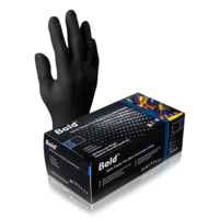 Aurelia Bold Black Nitrile Gloves Medium P/F (Qty100)