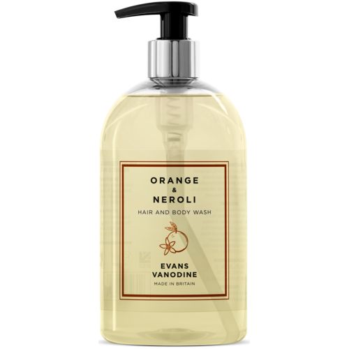 Evans Vanodine International Evans  Orange & Neroli Hand & Body Wash 500ml c/w pump